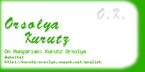 orsolya kurutz business card